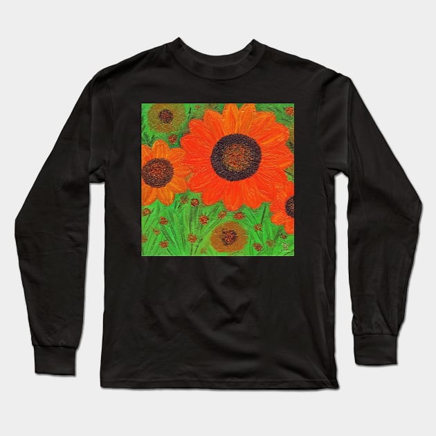 orange flower Long Sleeve T-Shirt by YKWON